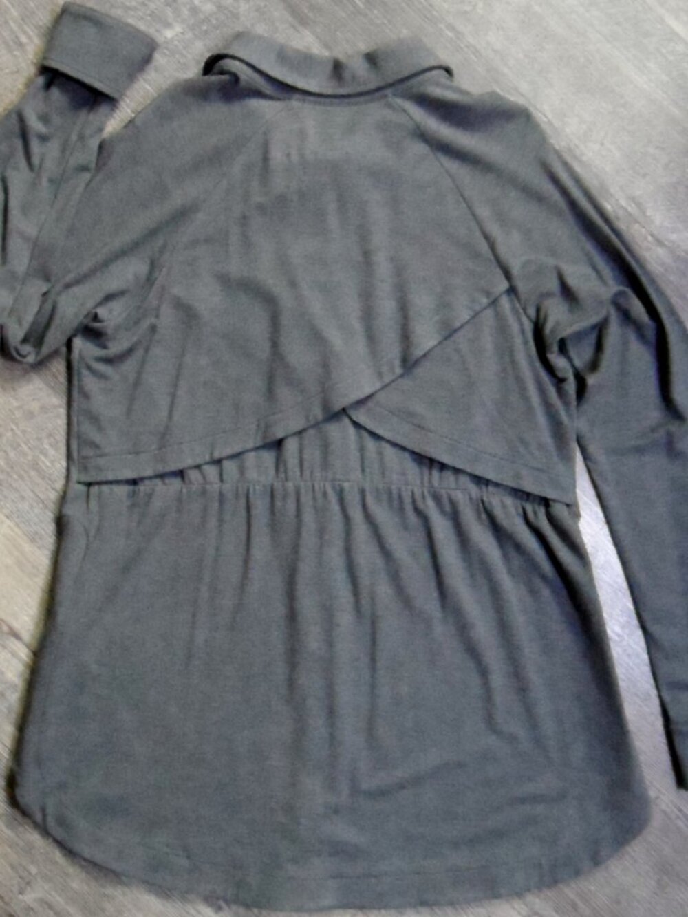 Soft Surroundings Gray Tunic Button Front Shirt Sz Sm